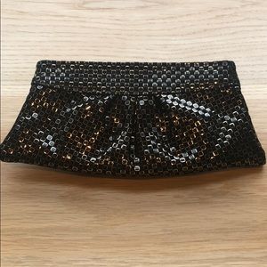 Lauren Merkin black/gold clutch